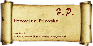 Horovitz Piroska névjegykártya