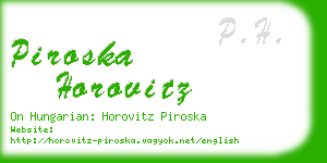 piroska horovitz business card